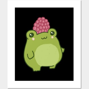 Frog Cutie, Happy Froge Sporting, Pastel Kawaii Raspberry Hat with Joy Posters and Art